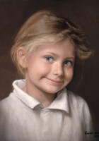 A little girl smiling