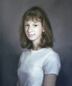 Portrait of a lady in a white T shirt