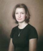 Portrait of a lady in a black T shirt