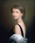 A young woman with a white shawl
