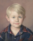 A young boy with a dark shirt